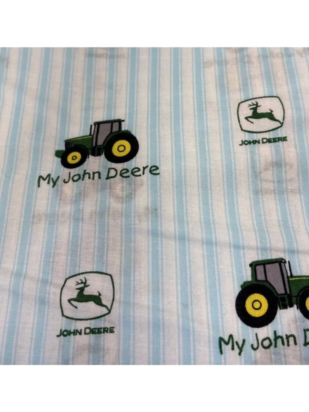 John Deere My Tractor Pattern Blue Cotton Fabric 1/2 yard x 44” Craft